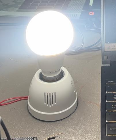 Bulb on, switched from the Adafruit IO dashboard toggle